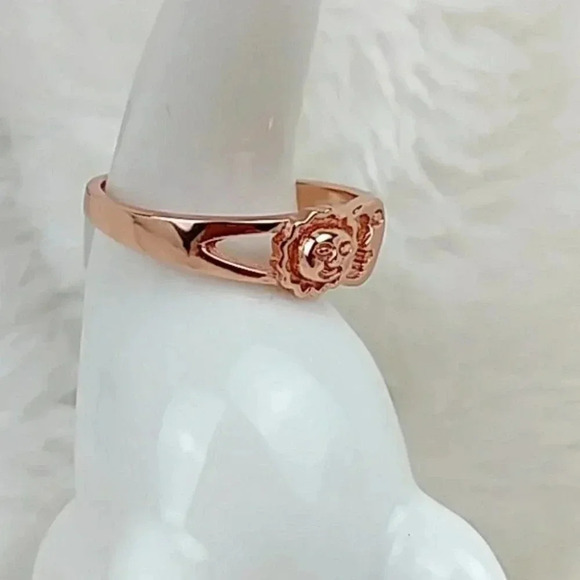 Celestial Sun and Moon Rose Gold Tone Sterling Silver Ring - Picture 4 of 8